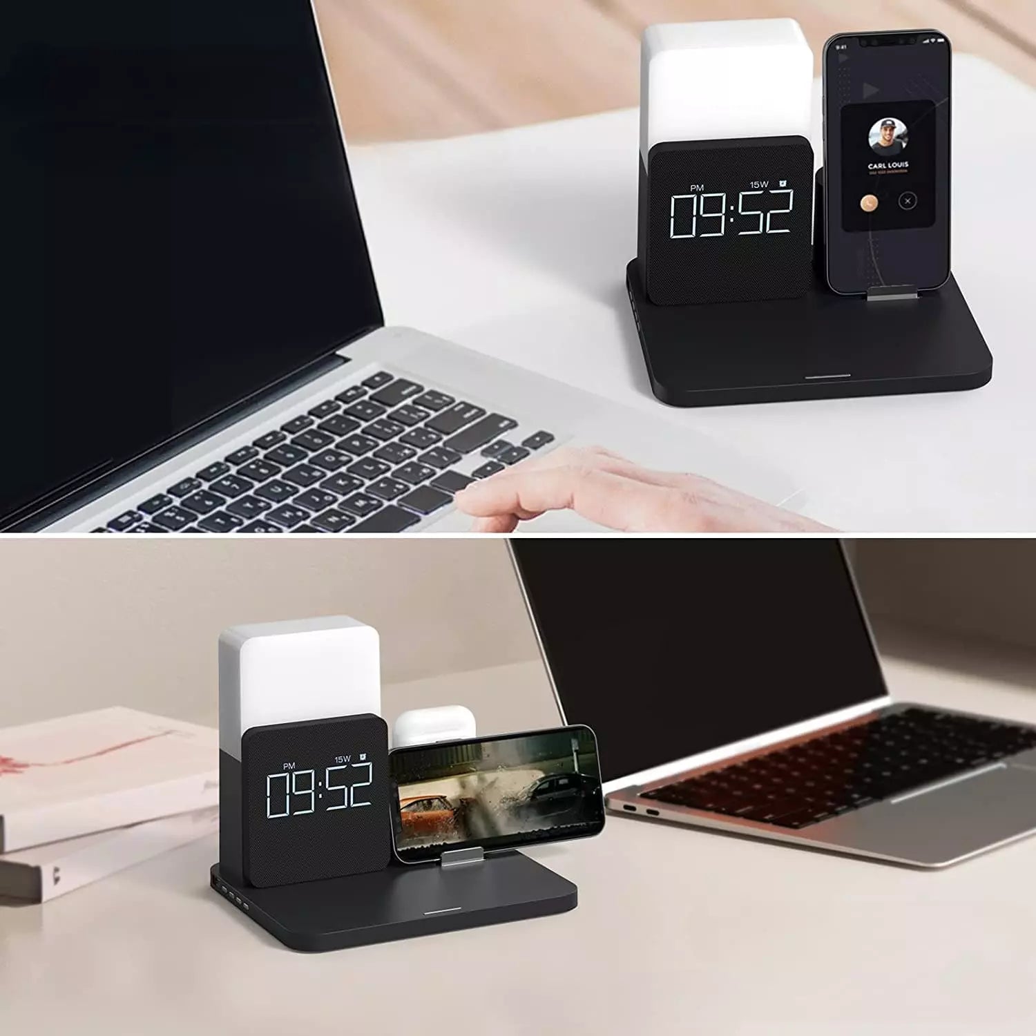 Carregador por Indução Luminária de Mesa e Despertador Homedec