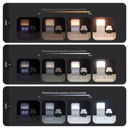 Carregador por Indução Luminária de Mesa e Despertador Homedec