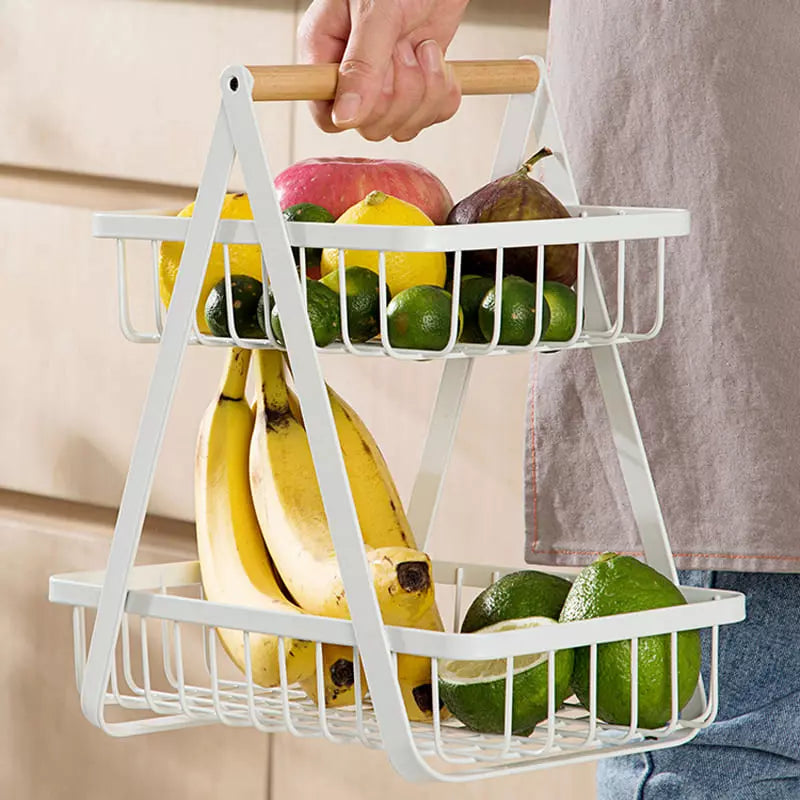 Cesta de Fruta 2 Andares Fruteira de Mesa Homedec