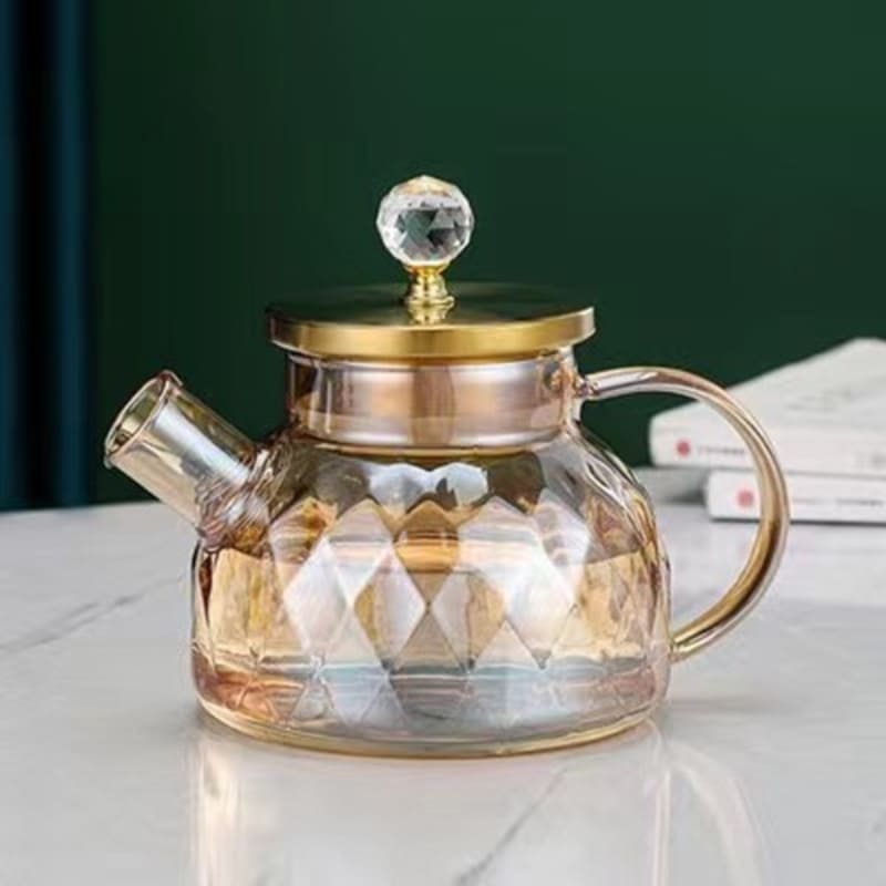 Chaleira de Vidro Borossilicato Tampa de Inox Diamond Homedec
