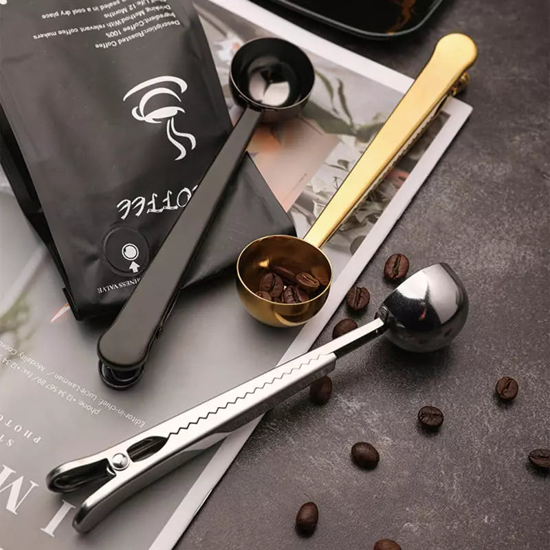 Colher para Café com Presilha Inox Prendedor de Embalagem Homedec