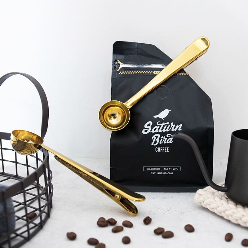 Colher para Café com Presilha Inox Prendedor de Embalagem Homedec