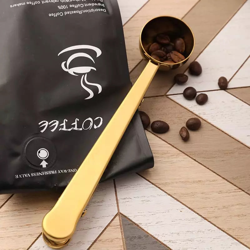 Colher para Café com Presilha Inox Prendedor de Embalagem Homedec