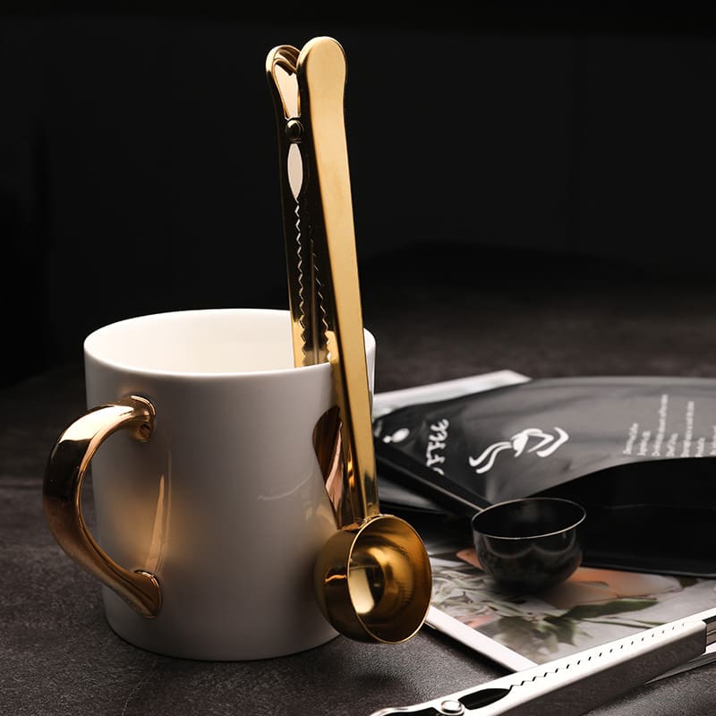 Colher para Café com Presilha Inox Prendedor de Embalagem Homedec