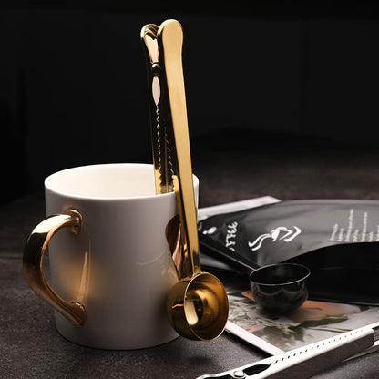 Colher para Café com Presilha Inox Prendedor de Embalagem Homedec