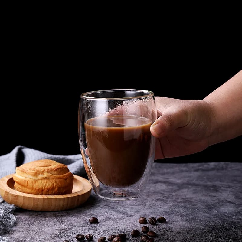 Copo de Vidro Parede Dupla Cantinho do Café e Chá Homedec