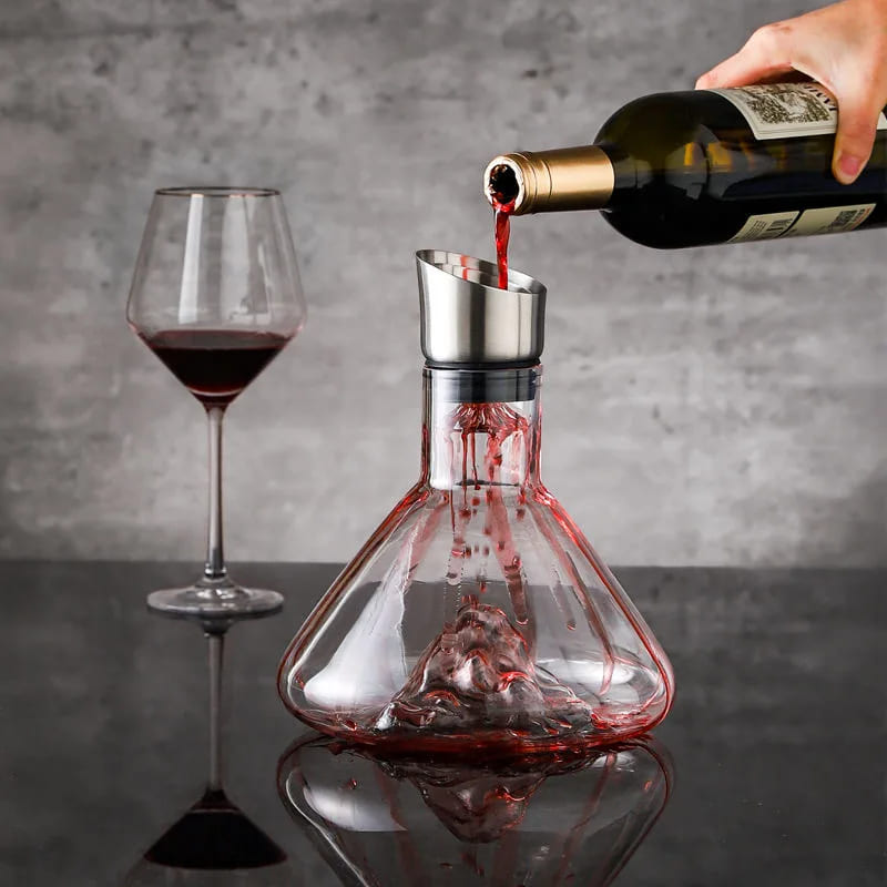 Decanter de Vinho Vidro Iceberg Aerador Home Bar Homedec