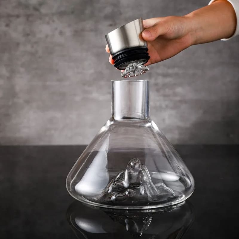 Decanter de Vinho Vidro Iceberg Aerador Home Bar Homedec
