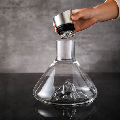Decanter de Vinho Vidro Iceberg Aerador Home Bar Homedec