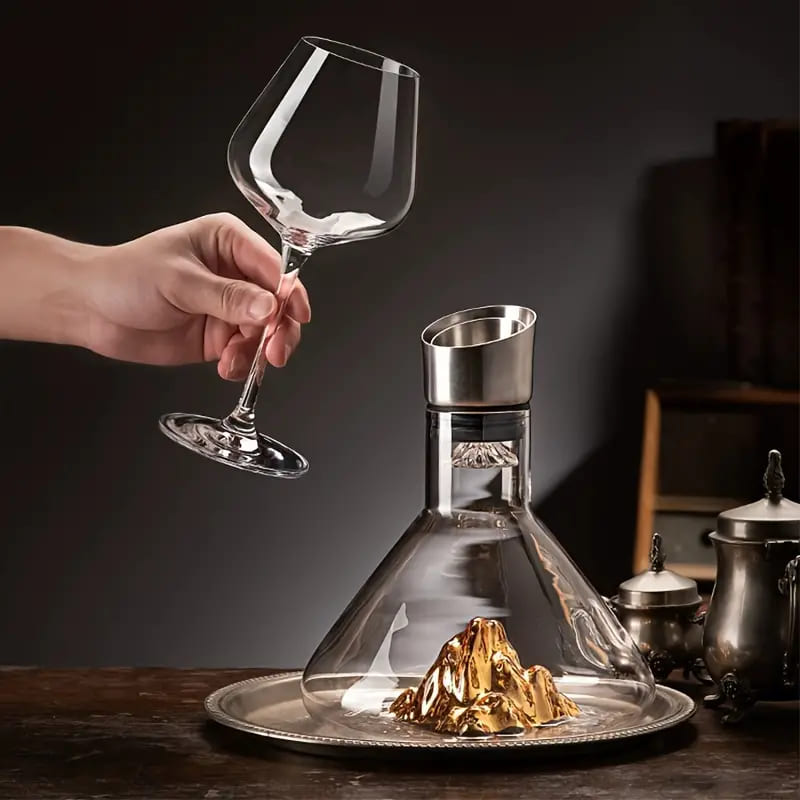 Decanter de Vinho Vidro Iceberg Aerador Home Bar Homedec