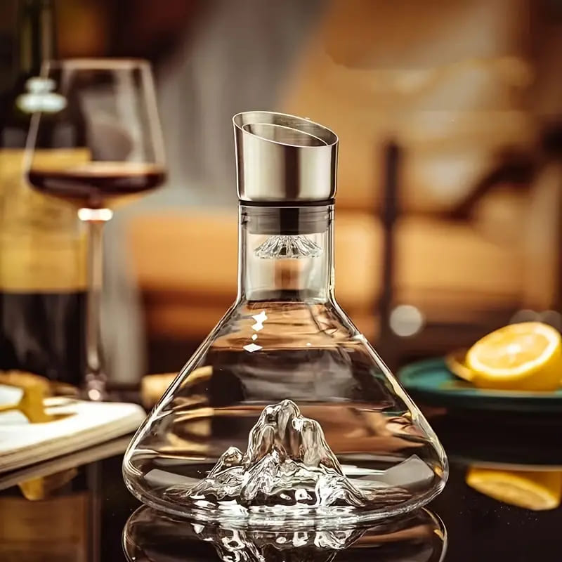 Decanter de Vinho Vidro Iceberg Aerador Home Bar Homedec