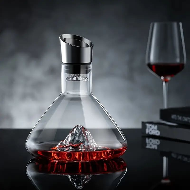 Decanter de Vinho Vidro Iceberg Aerador Home Bar Homedec