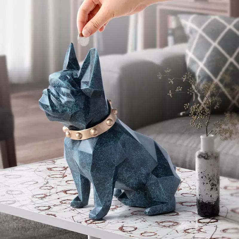 Decoração de Mesa Cofre de Resina Buldogue Francês Homedec