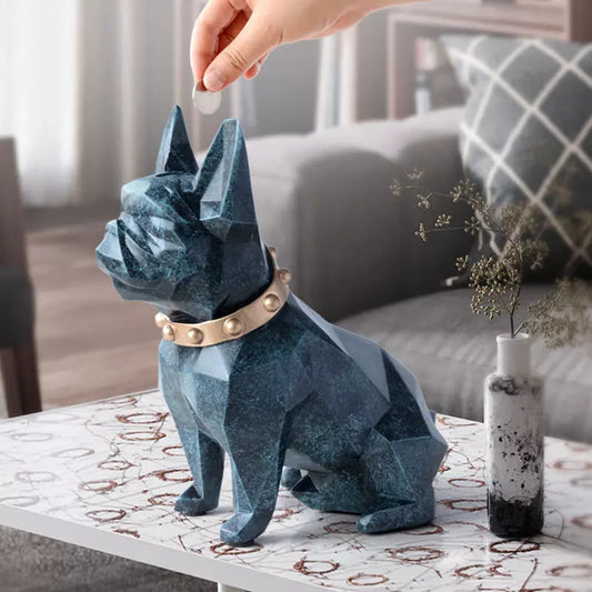 Decoração de Mesa Cofre de Resina Buldogue Francês Homedec