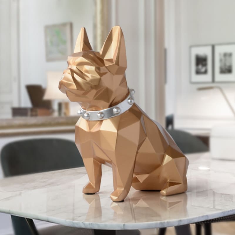 Decoração de Mesa Cofre de Resina Buldogue Francês Homedec
