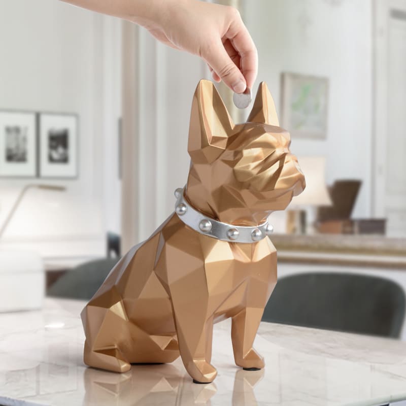 Decoração de Mesa Cofre de Resina Buldogue Francês Homedec