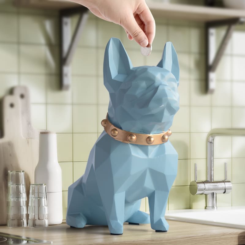 Decoração de Mesa Cofre de Resina Buldogue Francês Homedec