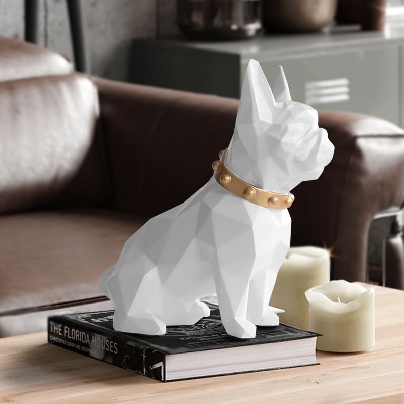 Decoração de Mesa Cofre de Resina Buldogue Francês Homedec