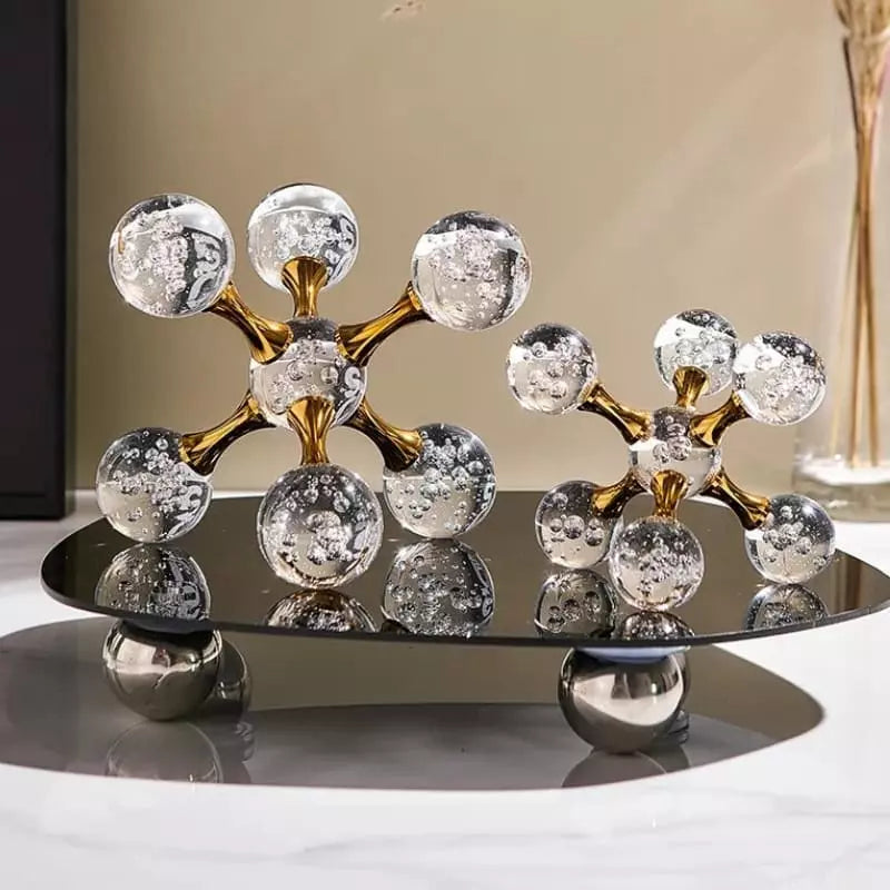 Decoração de Mesa de Cristal Moderna Ornamento Molécula Homedec