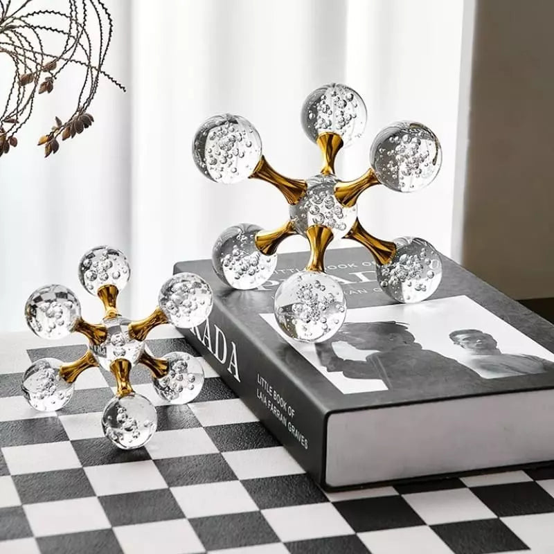 Decoração de Mesa de Cristal Moderna Ornamento Molécula Homedec