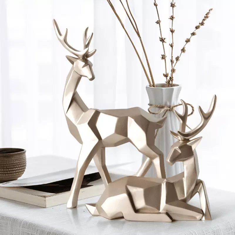 Decoração de Mesa de Resina Estátua Cervo 2 Peças Homedec