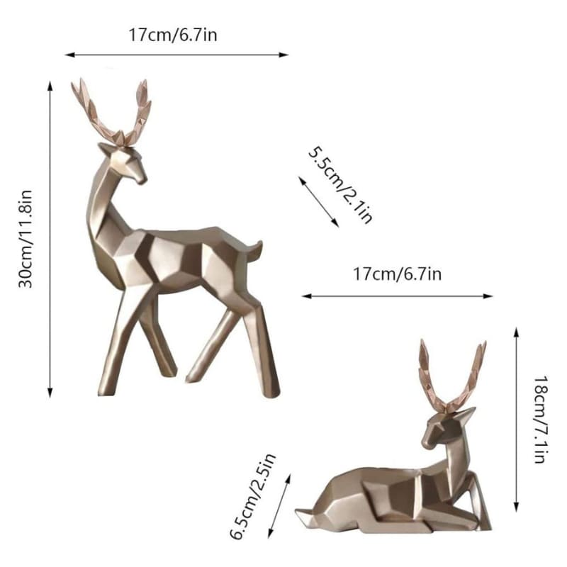 Decoração de Mesa de Resina Estátua Cervo 2 Peças Homedec