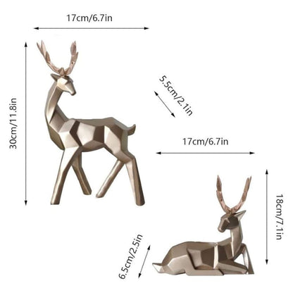 Decoração de Mesa de Resina Estátua Cervo 2 Peças Homedec