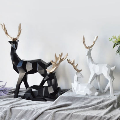 Decoração de Mesa de Resina Estátua Cervo 2 Peças Homedec