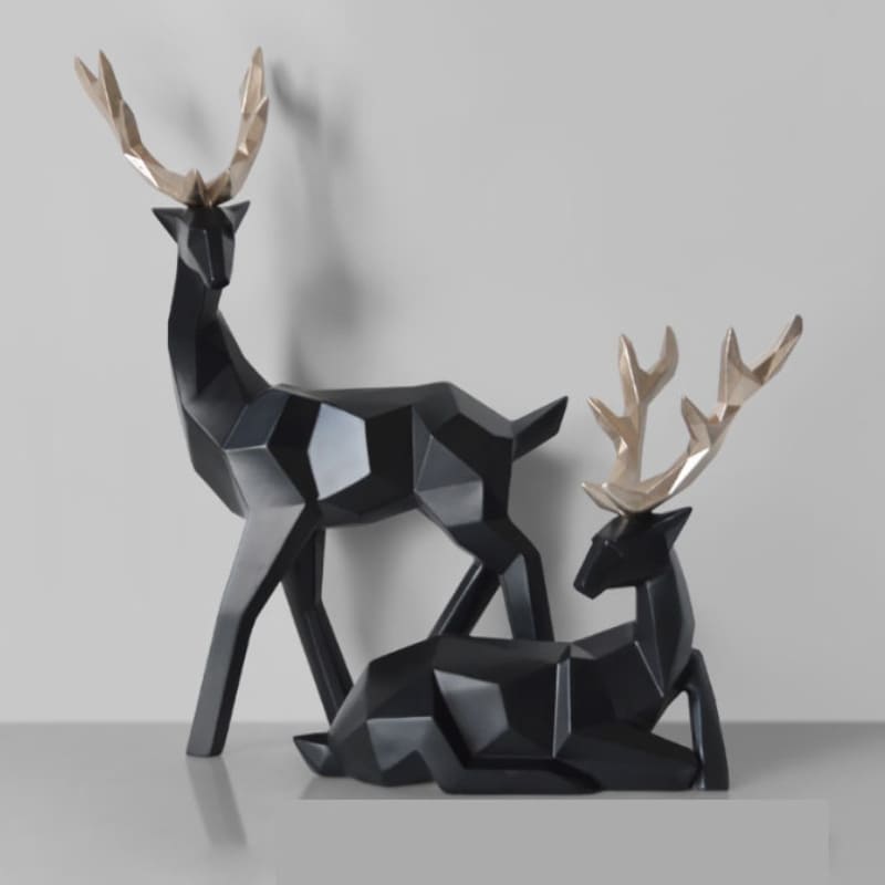 Decoração de Mesa de Resina Estátua Cervo 2 Peças Homedec