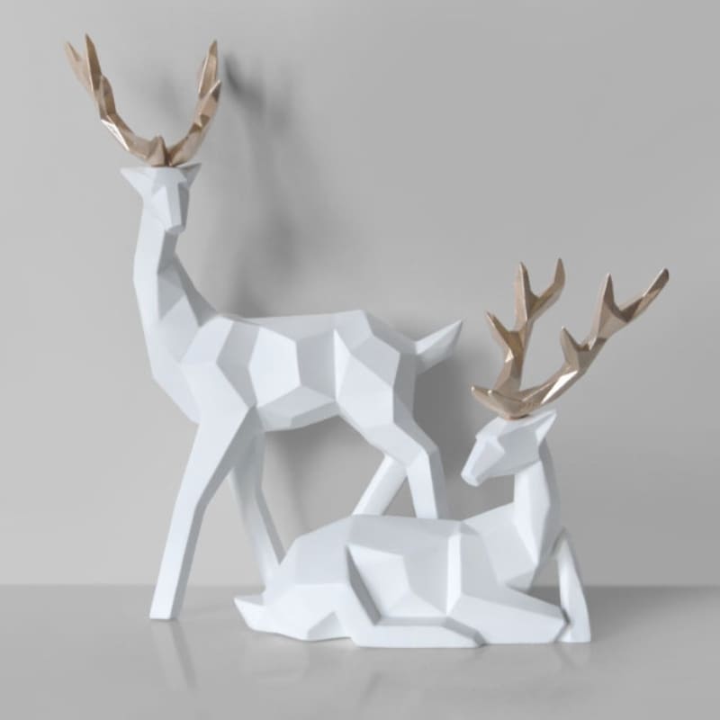 Decoração de Mesa de Resina Estátua Cervo 2 Peças Homedec