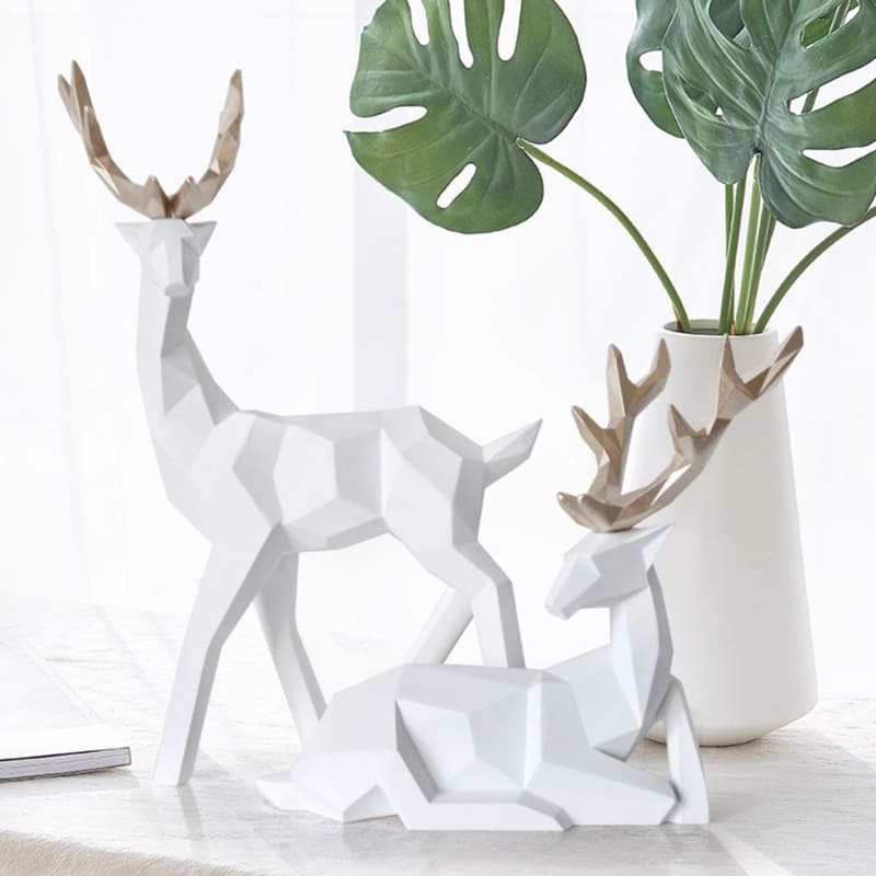 Decoração de Mesa de Resina Estátua Cervo 2 Peças Homedec