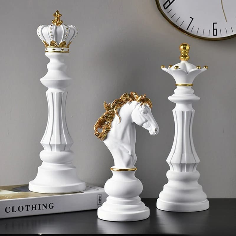 Decoração de Mesa Resina Estátua Peças de Xadrez Homedec