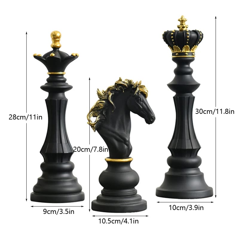 Decoração de Mesa Resina Estátua Peças de Xadrez Homedec