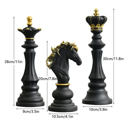 Decoração de Mesa Resina Estátua Peças de Xadrez Homedec