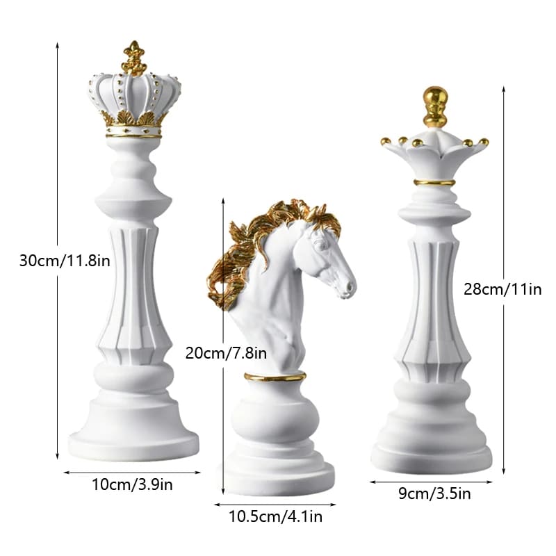 Decoração de Mesa Resina Estátua Peças de Xadrez Homedec