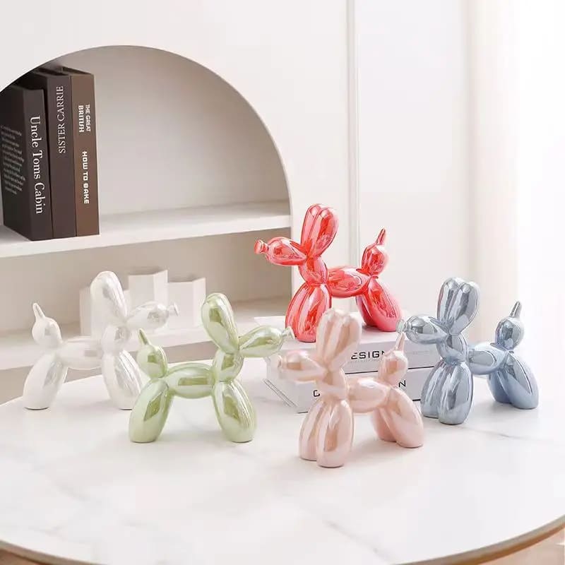 Decoração de Sala Cerâmica Estátua Cachorro de Balão Homedec