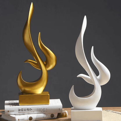 Decoração de Sala Resina Escultura Abstrata Chamas Homedec