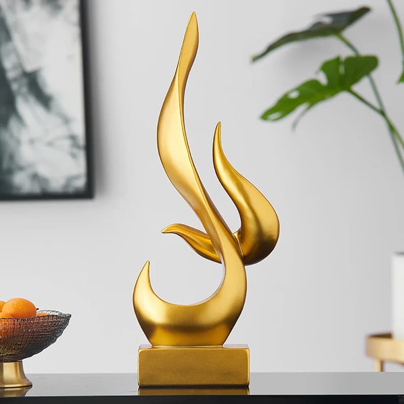 Decoração de Sala Resina Escultura Abstrata Chamas Homedec
