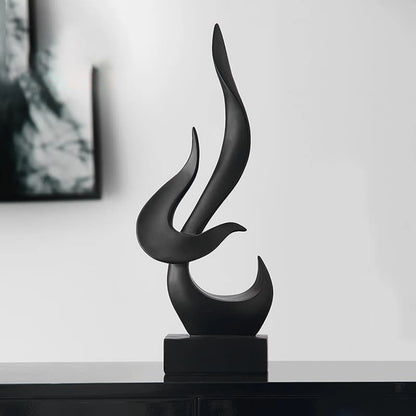 Decoração de Sala Resina Escultura Abstrata Chamas Homedec
