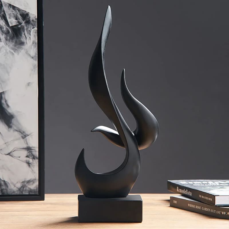 Decoração de Sala Resina Escultura Abstrata Chamas Homedec