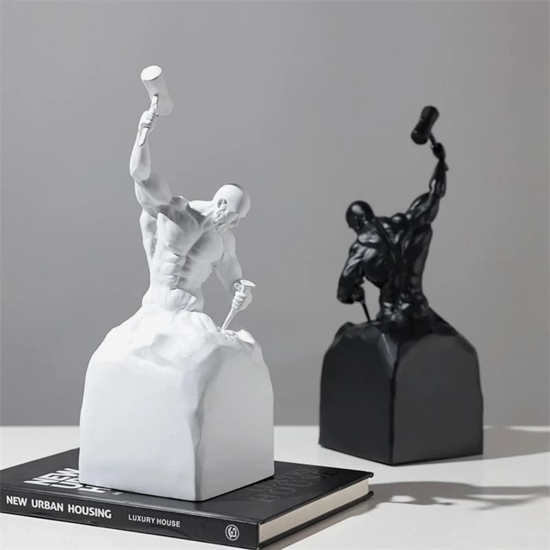 Decoração de Sala Resina Estátua Homem Esculpindo Homedec
