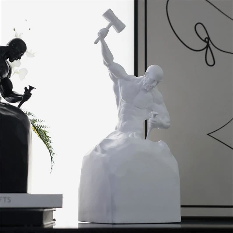 Decoração de Sala Resina Estátua Homem Esculpindo Homedec