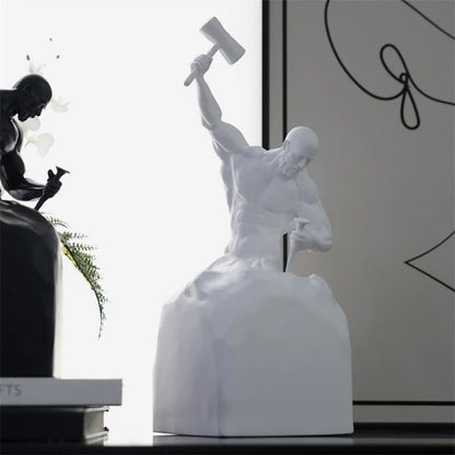 Decoração de Sala Resina Estátua Homem Esculpindo Homedec