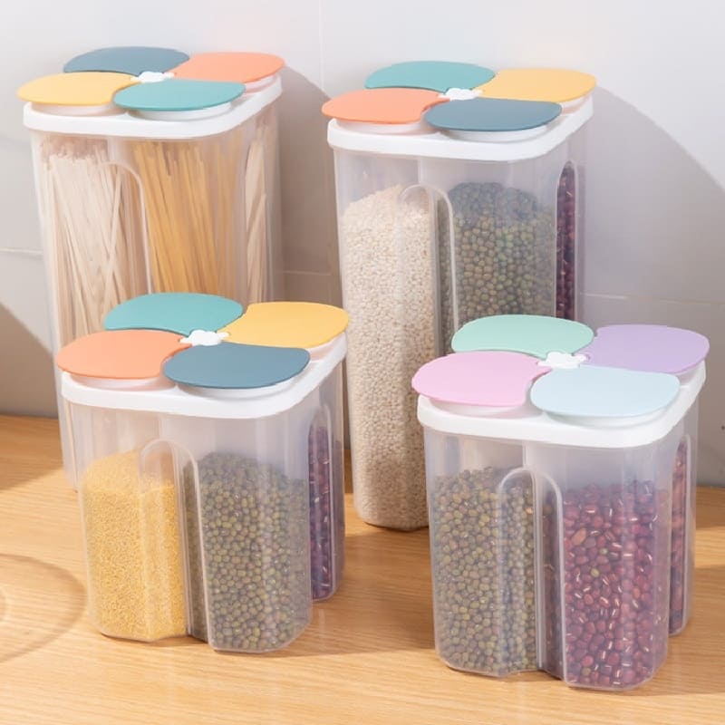 Dispensador Porta Alimentos e Cereais com Divisórias Homedec