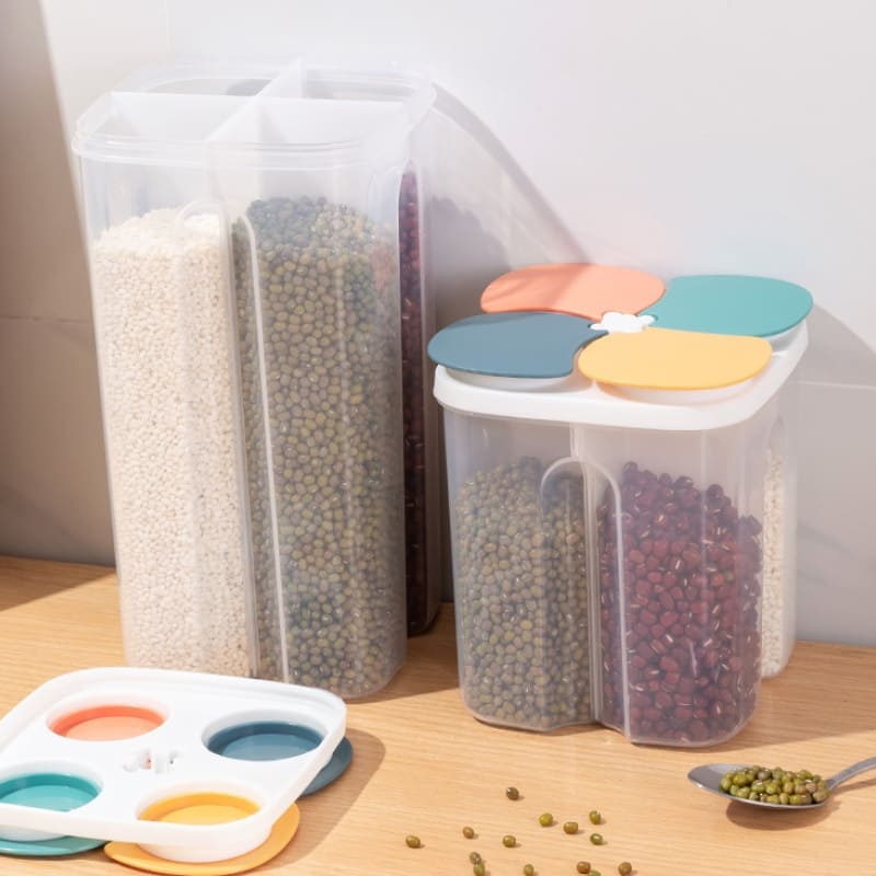 Dispensador Porta Alimentos e Cereais com Divisórias Homedec
