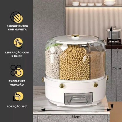 Dispensador Porta Alimentos e Cereais Giratório Homedec