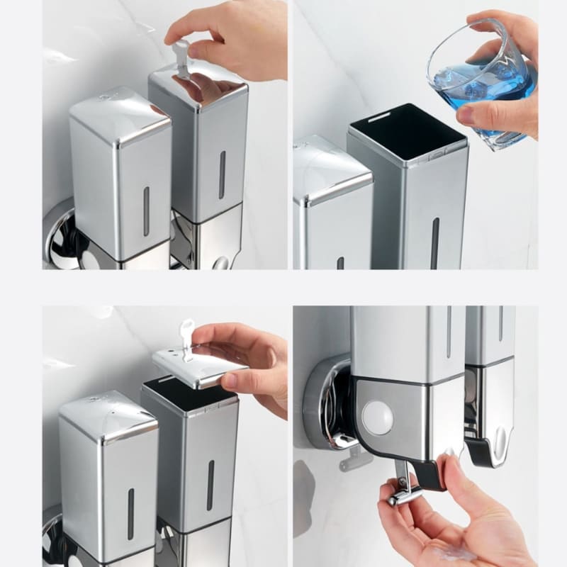 Dispenser de Sabonete Líquido Shampoo Condicionador Quadrado Homedec