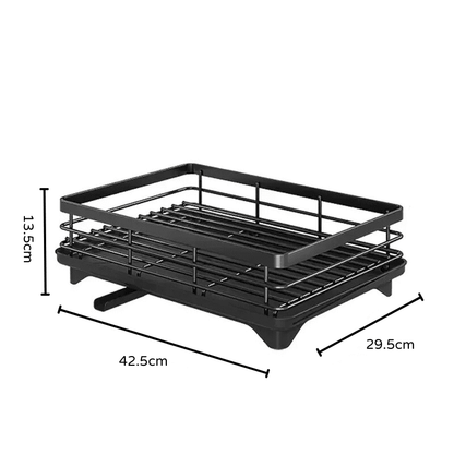 Escorredor de Louça Preto com Bandeja Coletora Metal Homedec