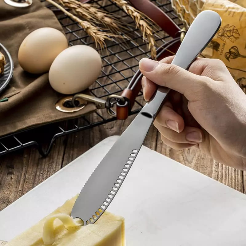 Espátula de Inox para Manteiga Faca Serrilhada Homedec