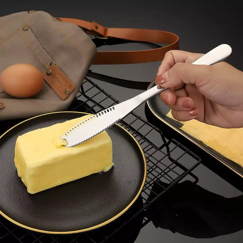 Espátula de Inox para Manteiga Faca Serrilhada Homedec